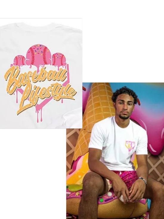 Baseball Lifestyle 101 Other - NWT [Baseball Lifestyle 101] Ice Cream Short Sleeve T-Shirt Pink White Men’s L